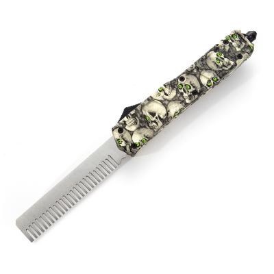 China Skull Thrust Non-variable Bottom Blade Comb Self-defense OTF Double Action Combat Knife Military Tactical Hunting Survival Camping for sale