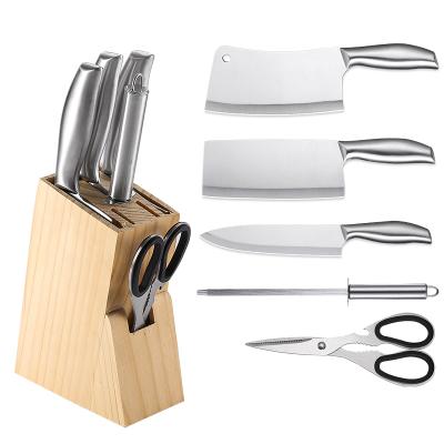 China Viable Professional 5 Pcs Kitchen Knife Cutlery Set With Wooden Block Chef Knife Set Cleaver Cleaver High Carbon Steel Knife Sharpener for sale