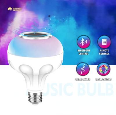 China Morden E27 Wireless Music Bulb 24 Keys Dimmable wifi RGB LED Music Light Remote Control Smart Speaker Bulb for Bedroom Home Light for sale