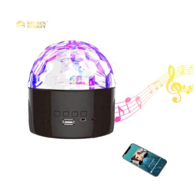 China Hotel 5v colorful crystal magic ball birthday wedding party moving light stage ball lamp blueteeth speaker music bulb LED disco light for sale