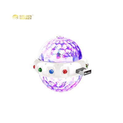 China Double Light 5v Hotel Ball Light 5v Small Car Lamp USB Magic Party Light DJ Mini Disco Ball Light Led Bulb With Phone Adapters for sale