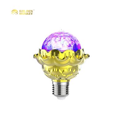 China E27/B22 mini lotus disco ball DJ RGB party lamp LED strobe bulb rotating multi light crystal magic ball led stage light for sale