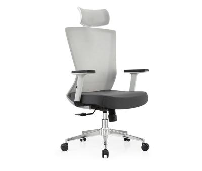 China Gray Comfortable White Modern Rolling Adjustable Office Chair (Height) Ergonomic Work Chair for sale