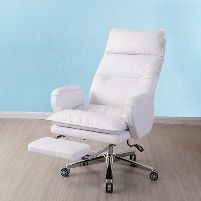 China (Height)Adjustable White Leather Meeting Chair Office Conference Chair Executive for sale