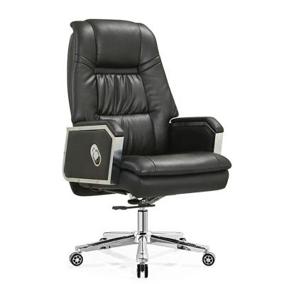 China Luxury Comfortable Genuine Leather Office Chair Boss Office Chair Boss Director Chair Leather Extended Chair (Size) High Back High Quality Adjustable for sale