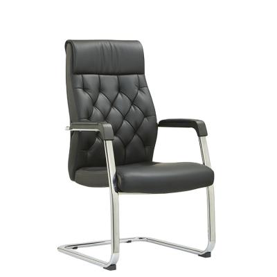 China Brown Modern PU Visitor Chair Mesh Visitor Chair With Arms for sale