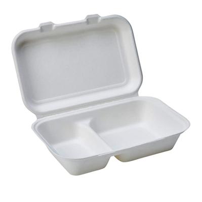 China Biodegradable Sugarcane Bagasse 6x6 inch takeaway Burger Hamburger Box for sale