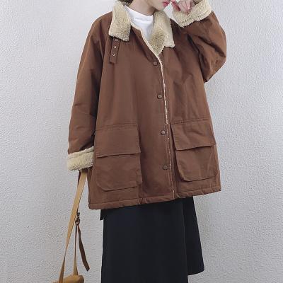 China 2021 High Quality New Arrival Anti-wrinkle Plaid Plus Thick Flip Velvet Women Coats for sale