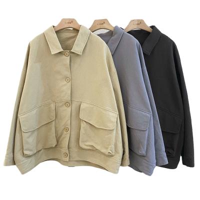 China Hot Selling Anti-wrinkle OEM Service Woven Long Sleeve Women Casual Coats With Two Pockets for sale