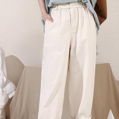 China Casual Clothing Breathable 100% Cotton Garment Sweat Pants Womens Summer Womens Trousers for sale