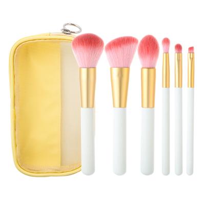 China Angular Blush Makeup Brush Set 6pcs Super Soft Synthetic Makeup Tool Fluff Full Set Of Professional Makeup Brushes for sale