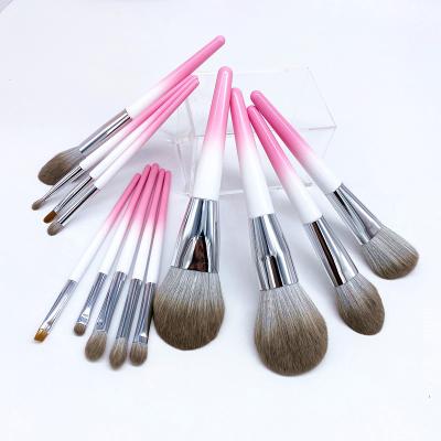 China Angular Blush 13 Pieces Makeup Cosmetic Brush Tools Beauty Sweep Brush Loose Gradient Powder Brush for sale