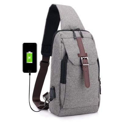 China USB Charging Design Trunk Bag Polyester Customs Service Front Waterproof Chest Bag Young Men Chest Bag for sale