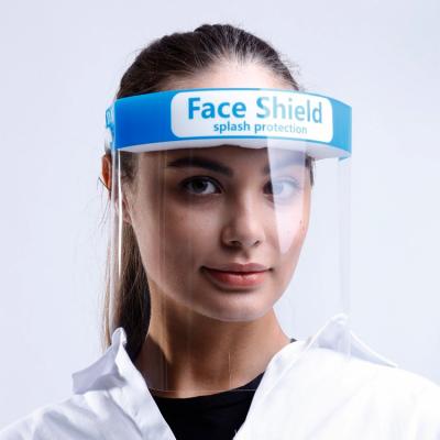 China Suitable for use in work environments that require plastic material medical face shield adult face protection shield protective equipment PET protective mask for sale