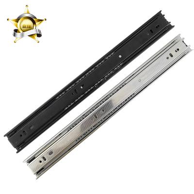 China Modern Smooth Steel Telescopic Channel Cabinet Heavy Duty Undermount Locking Drawer Slides for sale