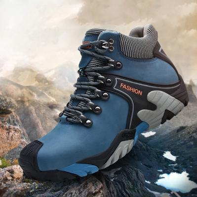 China Steel Toe Top Waterproof Leather Botas Climbing Shoe Concrete Pole Trekking For Work Men Hiking Shoes Custom Made Fashion for sale