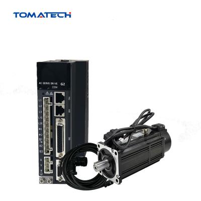 China 3000RPM 0.637N.M Single Phase 200W AC Drip Proof Servo Motor With Match AC Driver Servo System Kit For CNC Machine for sale