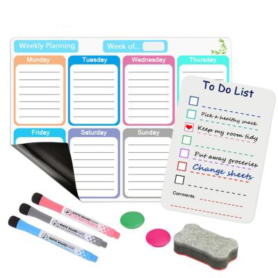 China Dry Erase Rectangle Customized Dry Erase Weekly Calendar Reference Magnet Monthly Planner for sale