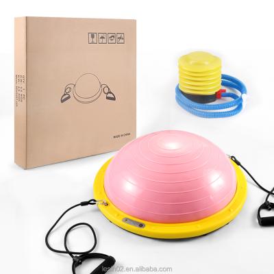 China Buliding 58cm Half Body Exercise Yoga Balance Trainer Ball With Button for sale