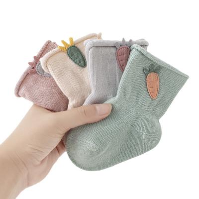 China QUICK DRY 0-3 Years Newborn Infant Cartoon Baby Socks Anti-fall Soft Cute Girls Boys Loose Infant Baby Socks for sale