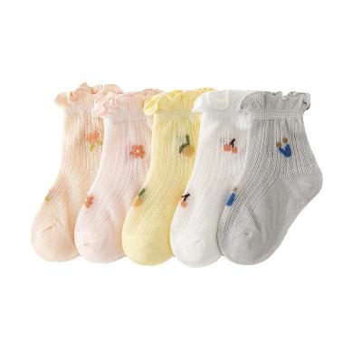 China New QUICK DRY baby bumps spring Autumn Solid Cute Lace Anti slip bangs newborn princess Baby cotton toddler Socks for 0-5Y for sale