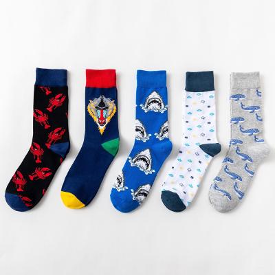 China Customized Crazy Socks QUICK DRY Designer Cotton Tube Cartoon Bangs Men Crew Happy Socks for sale