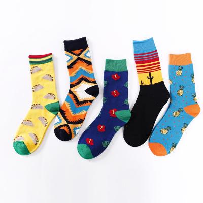 China QUICK DRY Funky Colorful Funny Happy Tube Socks Cotton Novelty Design Novelty Design Men's Happy Dress Socks for sale