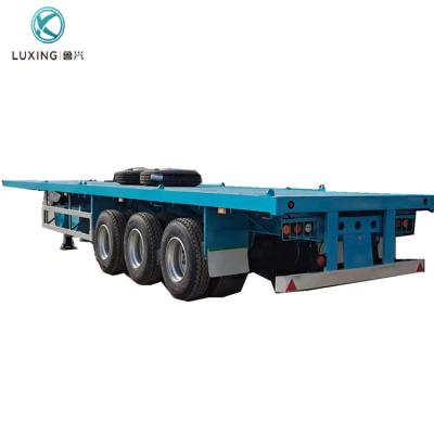 China Truck Trailer 50ft Flat Bed Semi Trailer 3 Axle Trailer In Truck Trailers for sale