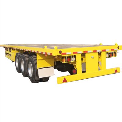 China Fast Delivery Flat Bed Double Truck Trailer Extendable Special Line Brake System Semi Trailer for sale