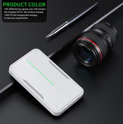 China Newest Type C Palladium Powerbank Mini Portable Charger 5000mah Magnetic Fast Charging Support Wireless Bank for sale