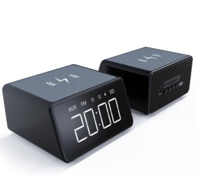 China EZCast Bass Stereo BT Wireless Stereo LCD Digital Alarm Clock Charger Speakers for sale