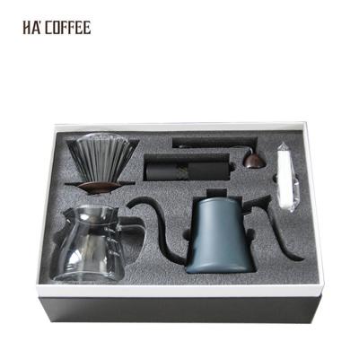 China TH1008 RTS Peacock Color Viable Gooseneck Kettle Portable Dirp Stain Coffee and Tea 600ml V60 Camping Coffee Set for sale