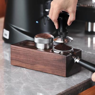 China Viable 51/53/58mm Wooden Coffee Filter Tamper Holder Espresso Tamper Mat Stand Cafe Tools Coffee Accessories for Bartender for sale