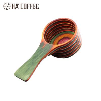 China Factory Viable Sale Doser Color Wooden Spoon for Ground Coffee Wooden Coffee Scoop for sale