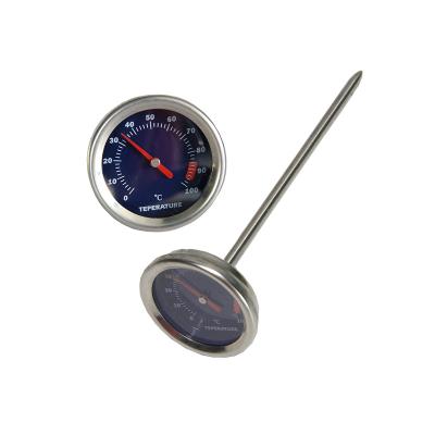 China Hot Sale Quick Response Large Dial Coffee Thermometer Rubber Wrapped Portable Stainless Steel Coffee Thermometer for sale