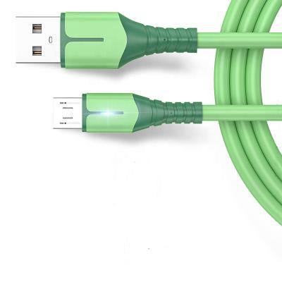 China MP3/MP4 Player Matcha Green Silicon Rubber Usb C Cable A To USB C Charging Cable With LED Lights for sale