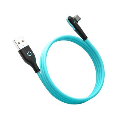 China MP3 / MP4 Player Blue Liquid Silicone 90 Degree 2.4 Rectangle A USB C Cable Usb Charging Cable Colorful for sale