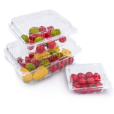 China 8 Ounce Disposable PET Blister Clear Clamshell Box Plastic Fruit Box Packing Container With Air Hole for sale