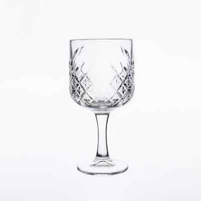 China Diamond Design Wholesale Vintage Goblet Wine Glass Modern High Quality Clear Glassware Embossed Mug From China Suppliers for sale