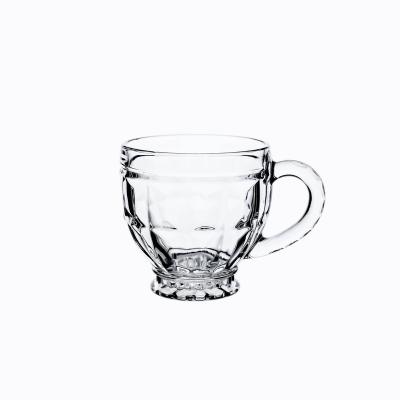 China INS style Nordic Nordic vintage embossed juice transparent tea cup good quality drinks logo cool drinking glass mug for sale