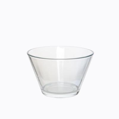 China Large Small Bowl Viable Cold Soda Lime Fruit and Vegetable Salad Transparent Pure Glass Bowl for sale