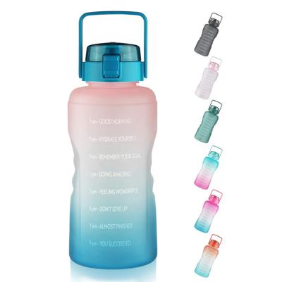 China Large Sustainable Plastic Motivational Water Bottle with Time Marker and Straw (WTRB01) for sale