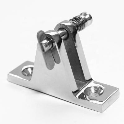 China Marine Hardware Boat Yacht Accessories Heavy Duty 316SS Marine Bimini Top Hardware 90 Degree Deck Hinge With Removable Pin for sale