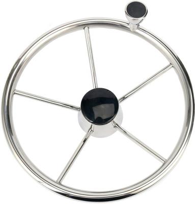 China Marine Steering Wheel Stainless Steel Marine Boat Accessories Marine Grade Boat Hardware Stainless Steel Steering Wheel for sale