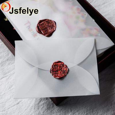 China White Translucent Wedding Invitation Skin Wallet and Seal Business Envelope for sale