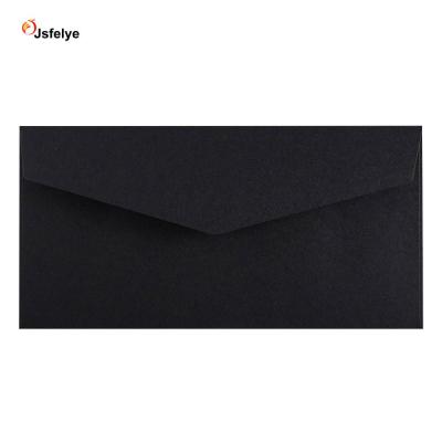 China Premium Business Envelope 110x220mm DL Black V-fin Skin And Seal 120gsm Invitation Color Envelope for sale