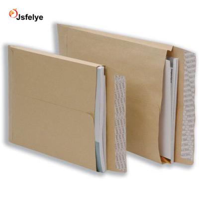 China Business Manila Paper Envelope Personalized Kraft Paper Skin and Seal Gusset Envelope for sale