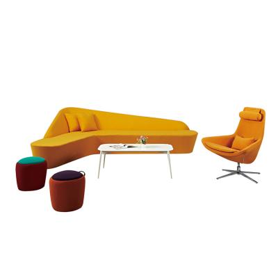 China Cooling Yellow Modern Office Sofa Set Modern Style Fabric Sofa Office Sofa Set Furniture for sale