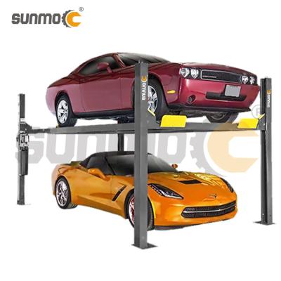 China Manufactures Hydraulic Homemade 4 Post Car Parking Lift For 2 Cars 3.6T 3.6T for sale