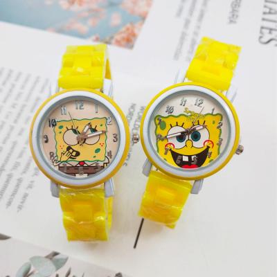 China 2021 New Spongebob Kids Cartoon Children Boy Girl Dot Quartz Watch for sale